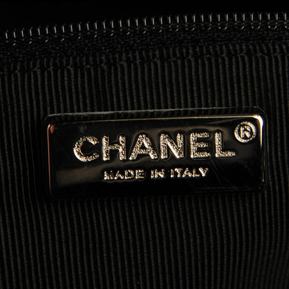 Chanel Patent Houndstooth Print Caning Basket Off White 6 of 7