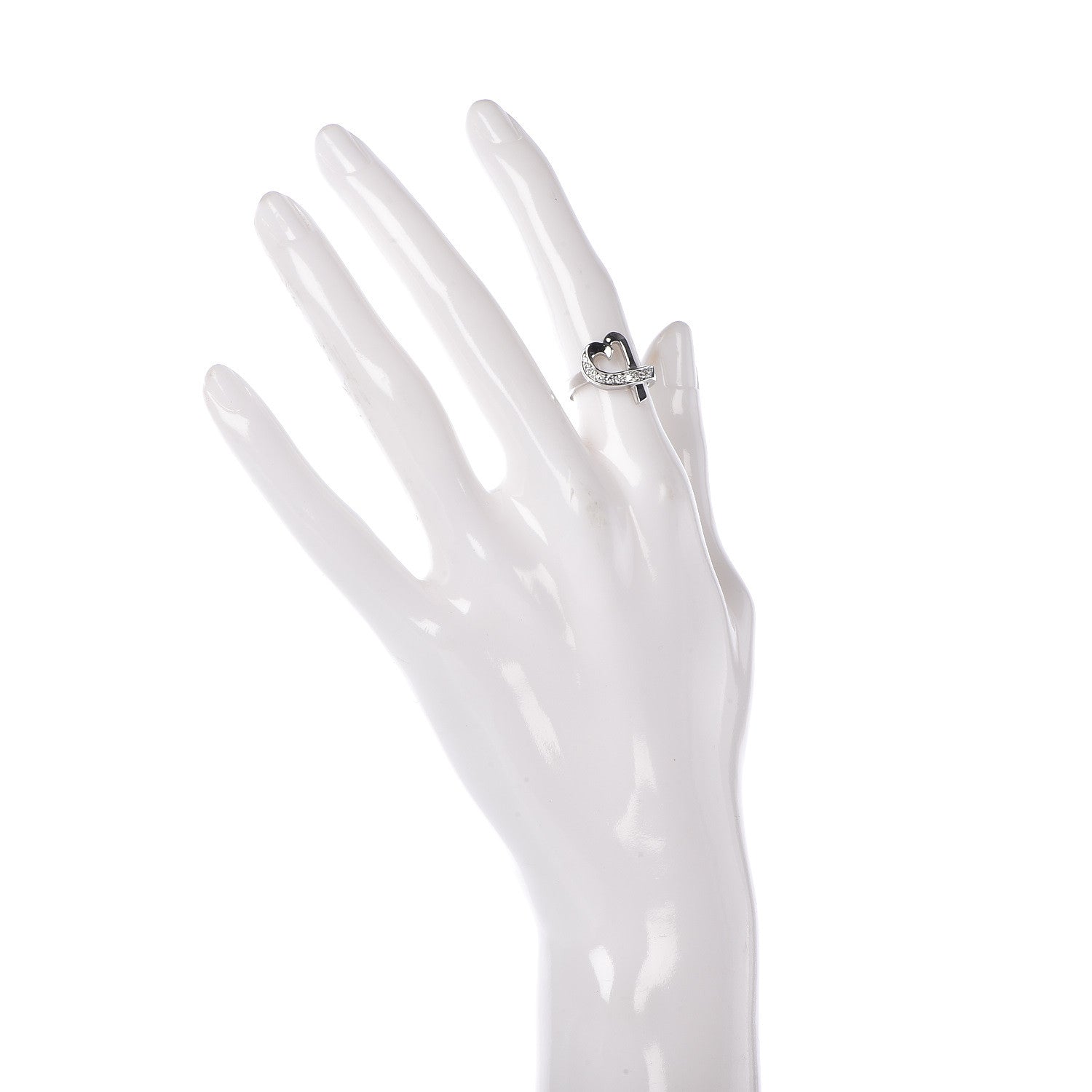 Tiffany 18K White Gold Diamond Paloma Picasso Loving Heart Ring 47 4.25 2 of 7