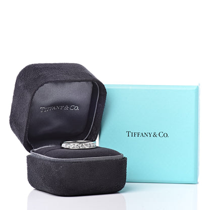 Tiffany Platinum Diamond 4mm Half Circle Wedding Band Ring 54 6.75 7 of 7