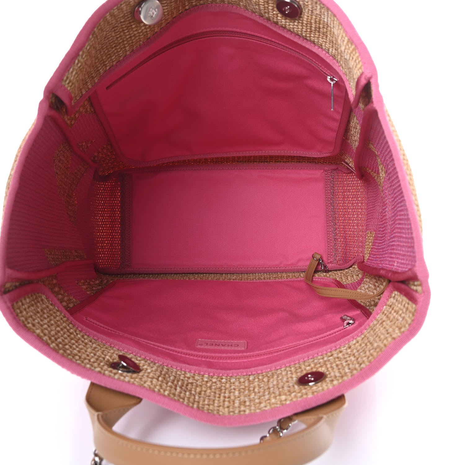 Chanel Mixed Fibers Large Shopping Bag Pink Beige 5 of 10