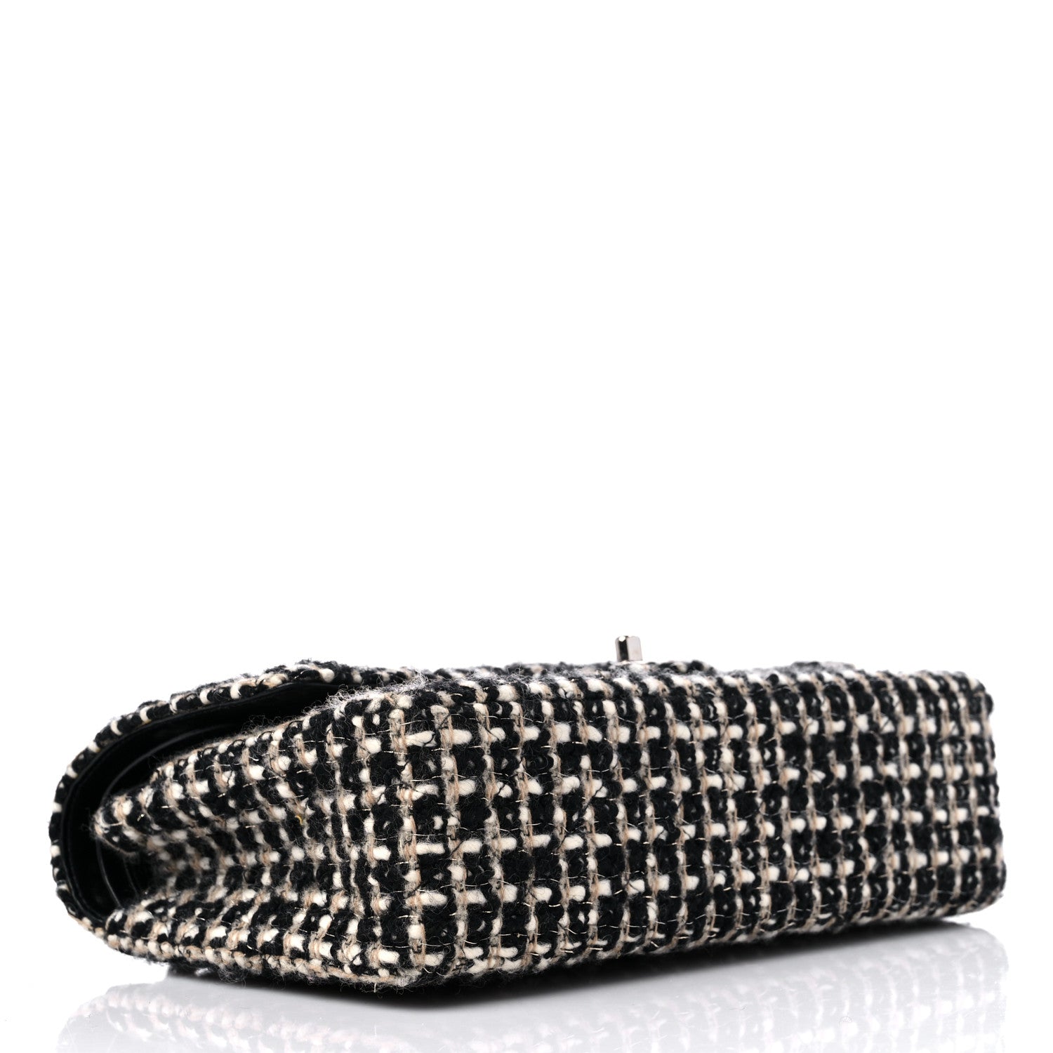 Chanel Tweed Quilted Medium Double Flap Black Multicolor 5 of 14