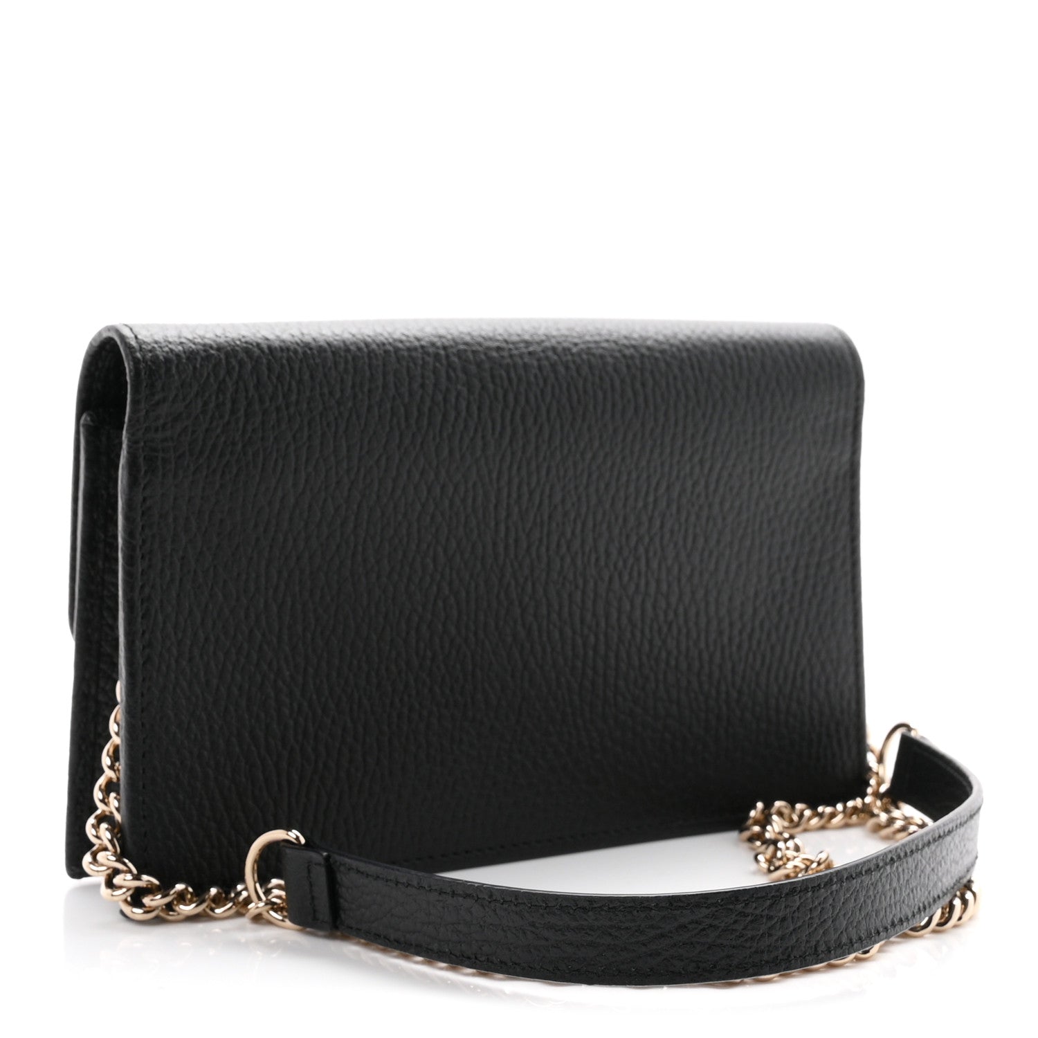 Gucci Dollar Calfskin Interlocking G Chain Wallet Black 2 of 10