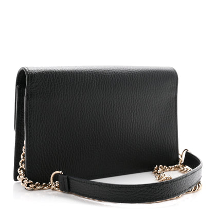 Gucci Dollar Calfskin Interlocking G Chain Wallet Black 2 of 10