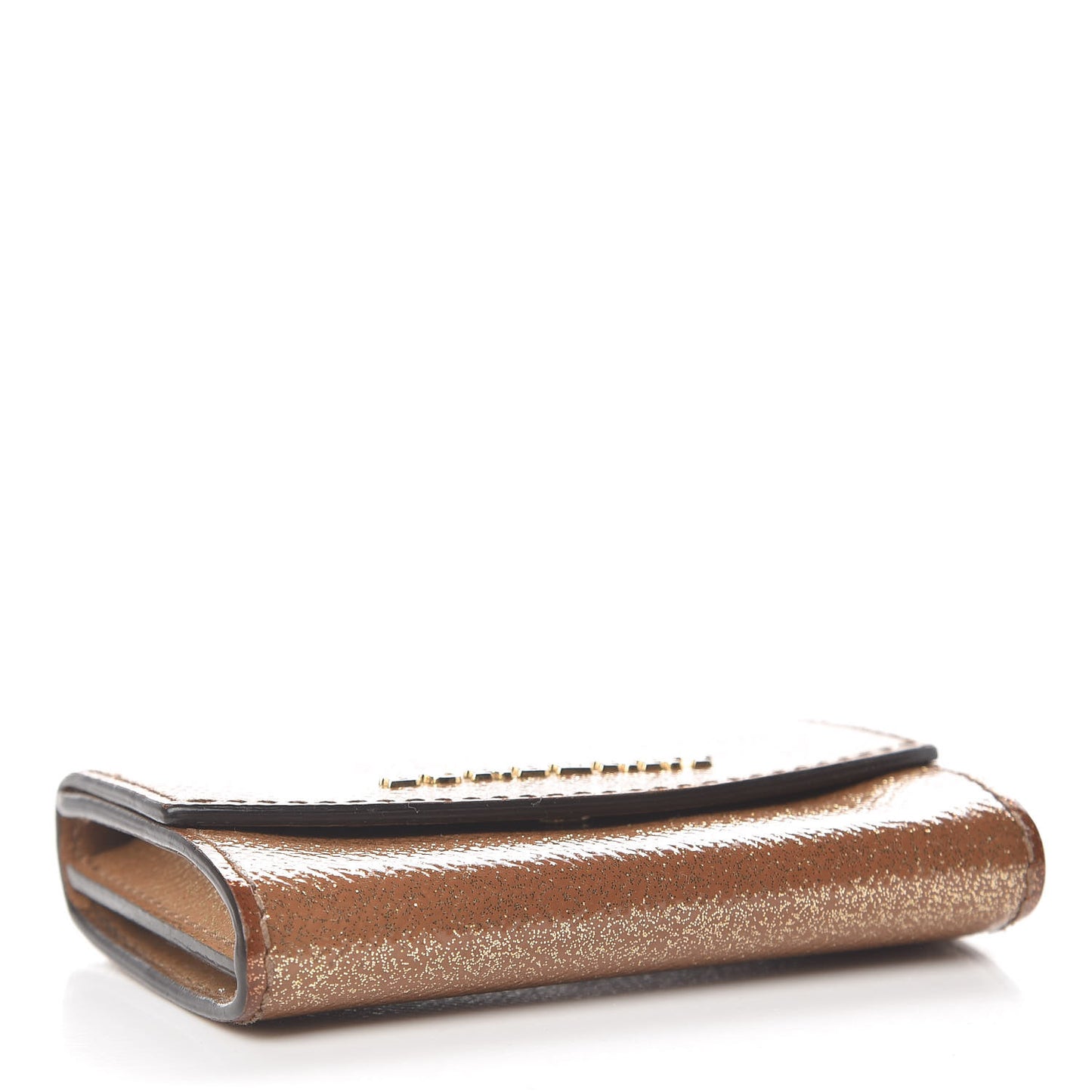 Patent Glitter Card Holder Gold