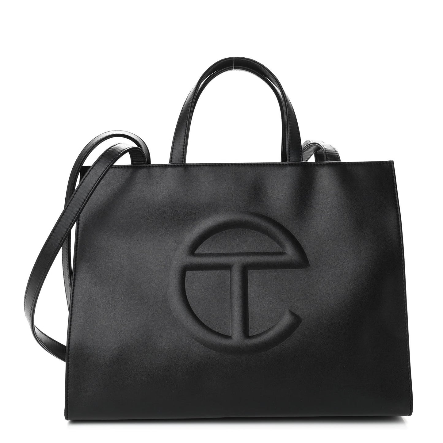 Vegan Leather Medium Shopping Bag Black