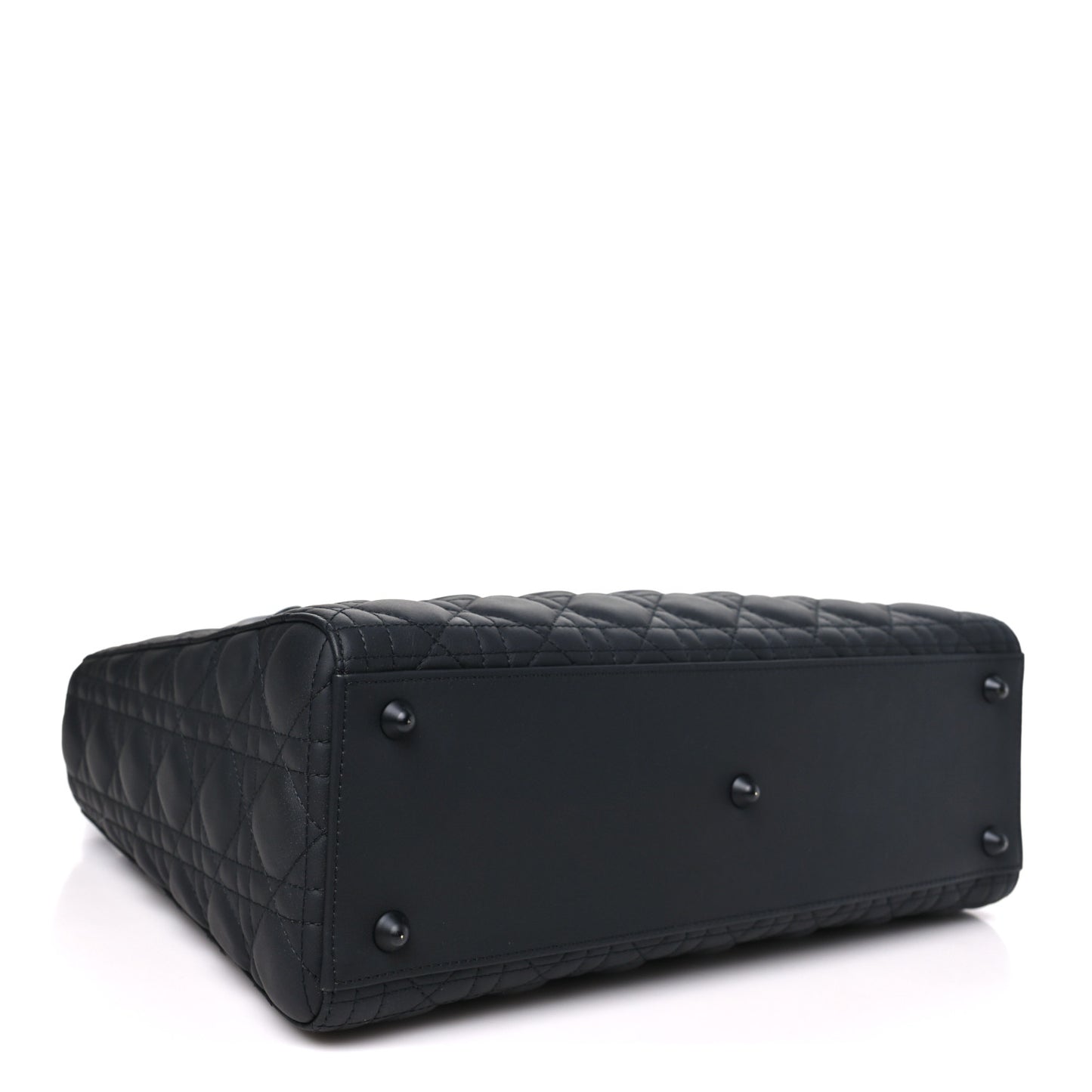 Ultra Matte Calfskin Cannage Large Lady Dior Black