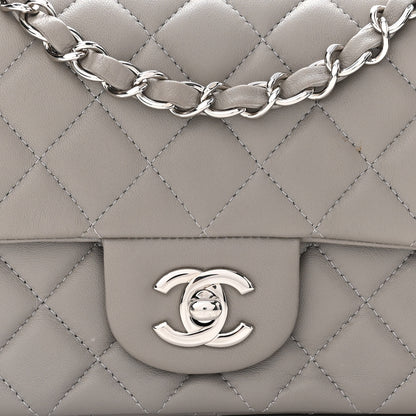 Chanel Lambskin Quilted Mini Rectangular Flap Grey 8 of 13