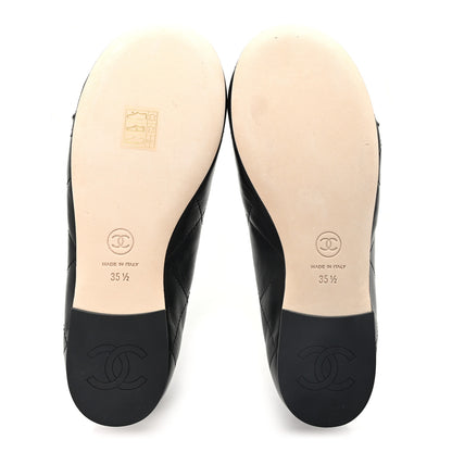 Chanel Lambskin Quilted CC Cambon Ballet Flats 35.5 Black White 6 of 10