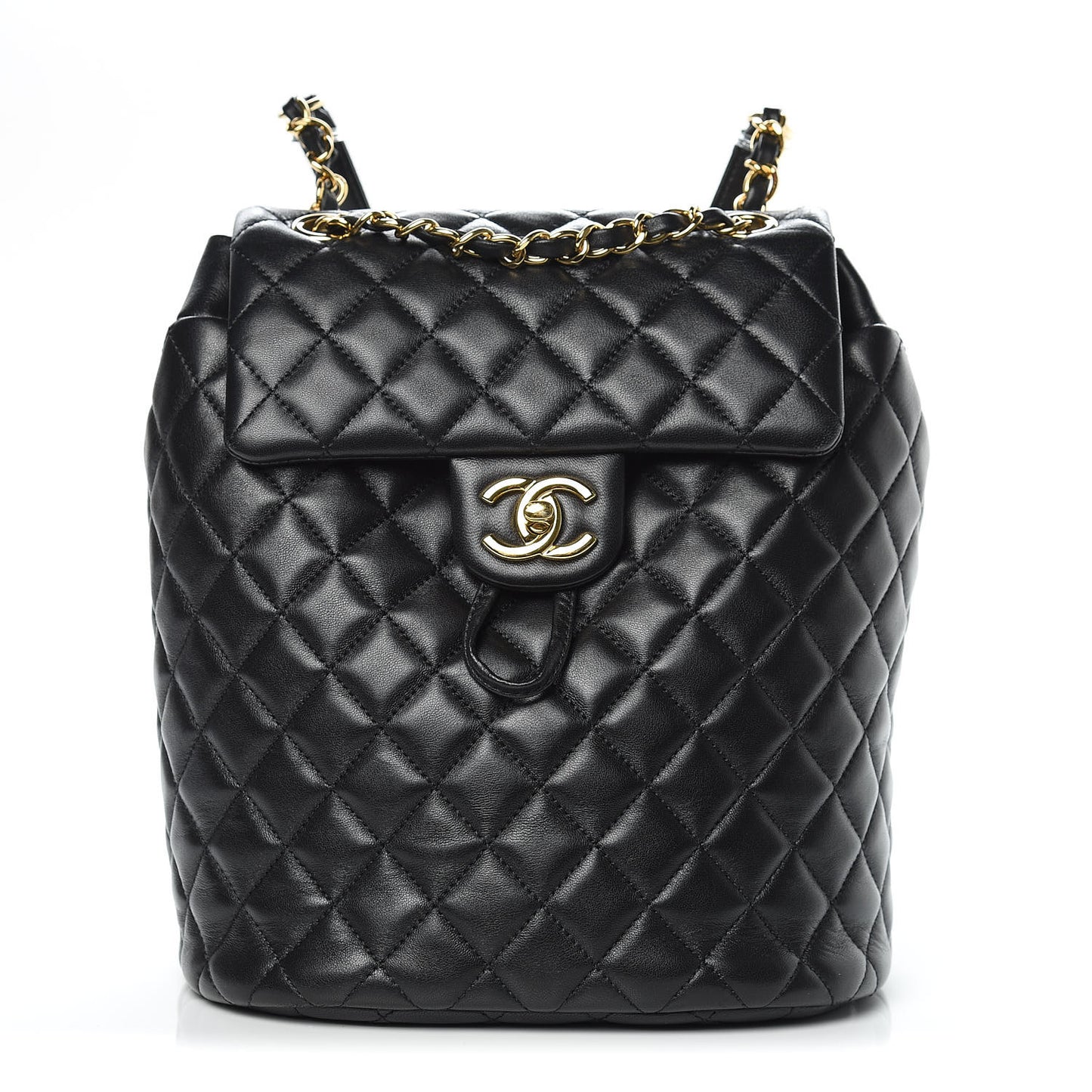 Lambskin Quilted Small Urban Spirit Backpack Black