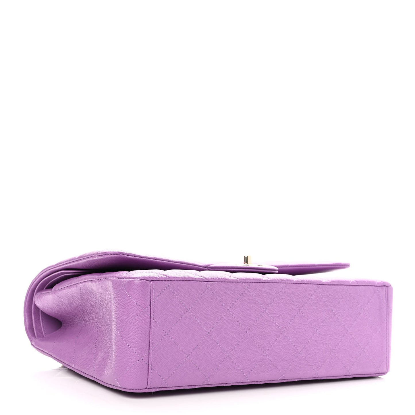 Caviar Quilted Maxi Double Flap Purple