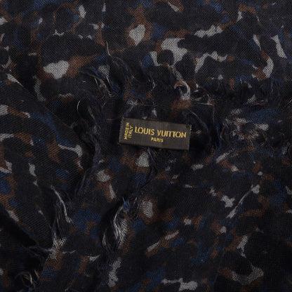 Louis Vuitton Cashmere Silk Leopard Stole Black 4 of 5