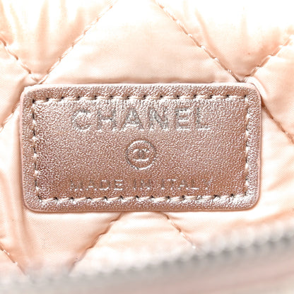 Chanel Metallic Lambskin Quilted Cosmetic Pouch Light Gold 6 of 16
