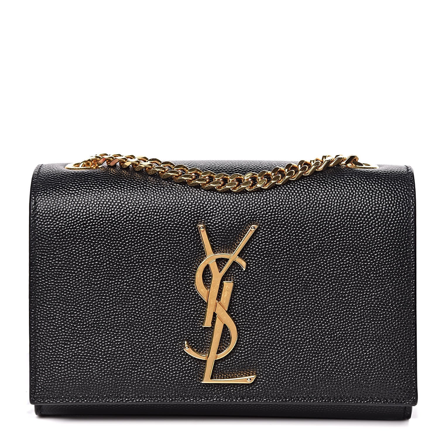 Saint Laurent Grain De Poudre Small Monogram Kate Satchel Black 1 of 11