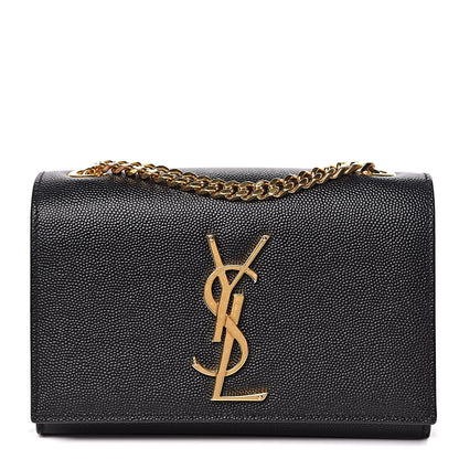 Saint Laurent Grain De Poudre Small Monogram Kate Satchel Black 1 of 11