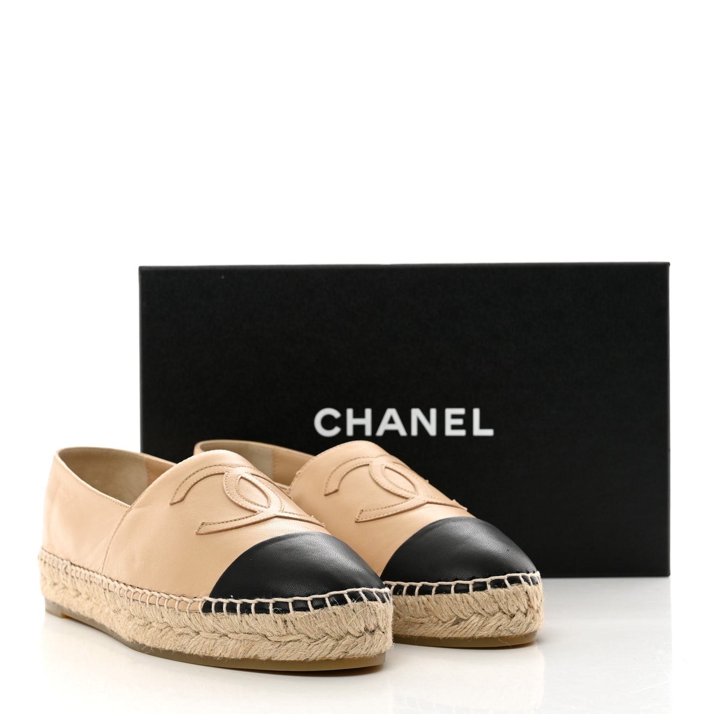 Lambskin CC Espadrilles 39 Beige Black