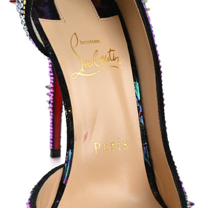 Christian Louboutin Milky Suede Iriza Bling Bang 100 Pumps 38.5 Black Multicolor 9 of 11