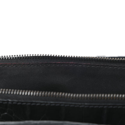 Miu Miu Calfskin Crocodile Embossed Top Handle Tote Black 12 of 12