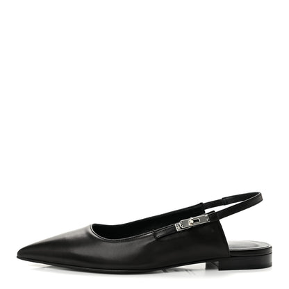 Hermes Nappa Lovely Slingback Flats 36.5 Black 1 of 10