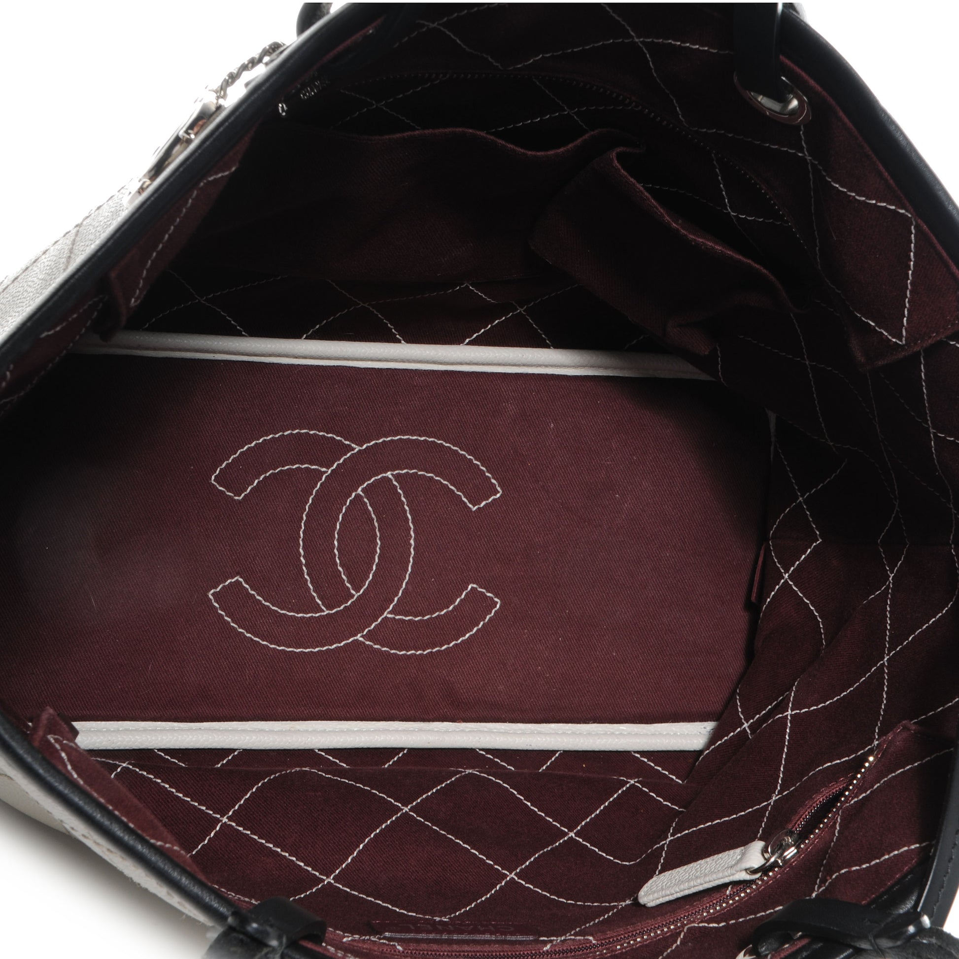 Chanel Grained Calfskin Shopping Fever Tote White 5 of 7