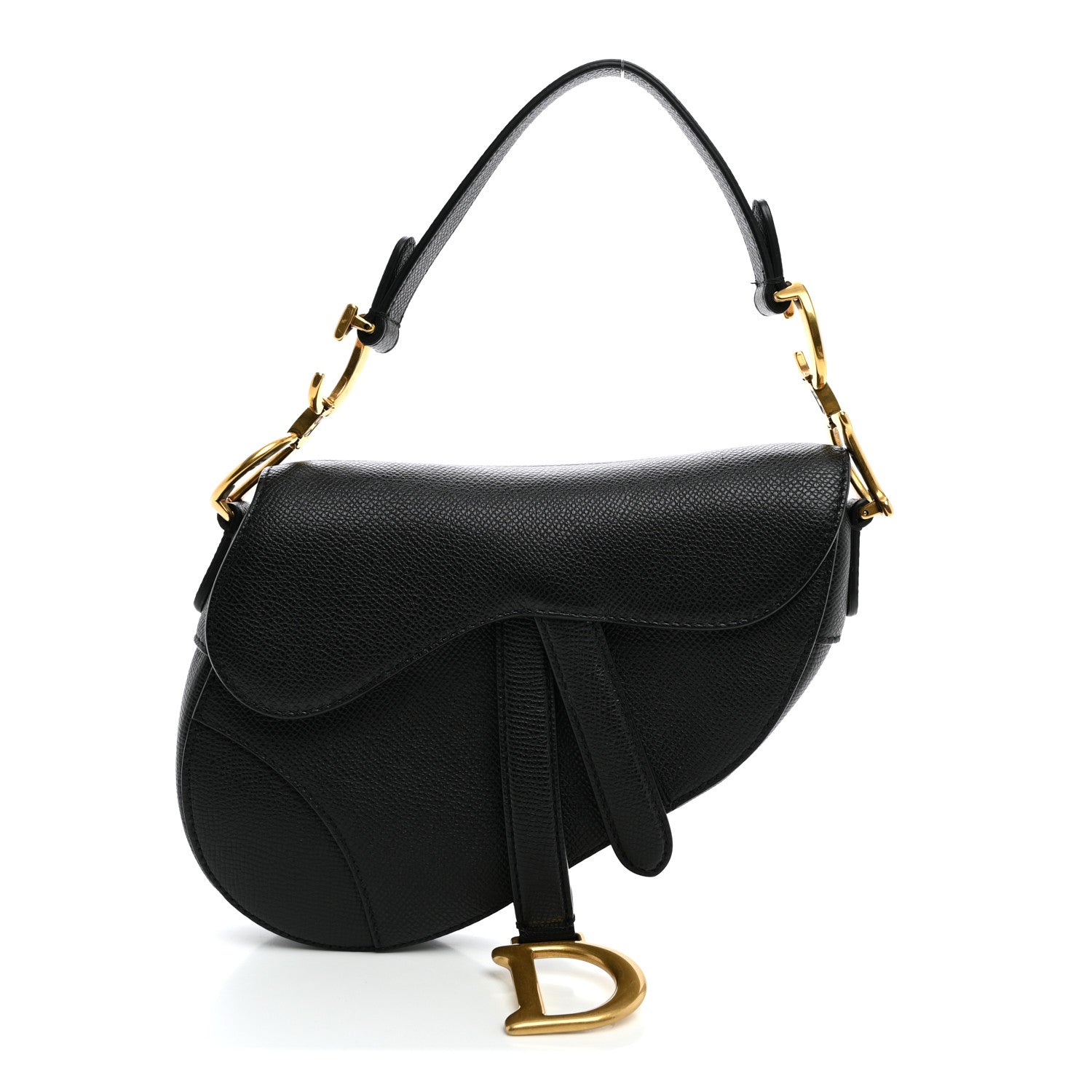 Christian Dior Grained Calfskin Mini Saddle Bag Black 1 of 11