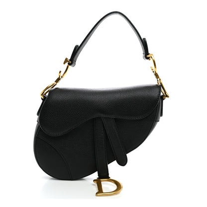 Christian Dior Grained Calfskin Mini Saddle Bag Black 1 of 11
