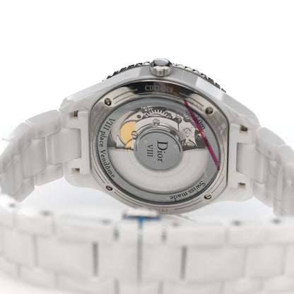 Christian Dior Stainless Steel Ceramic Diamond Bezel Mother of Pearl 38mm Dior VIII Automatic Watch White 5 of 7