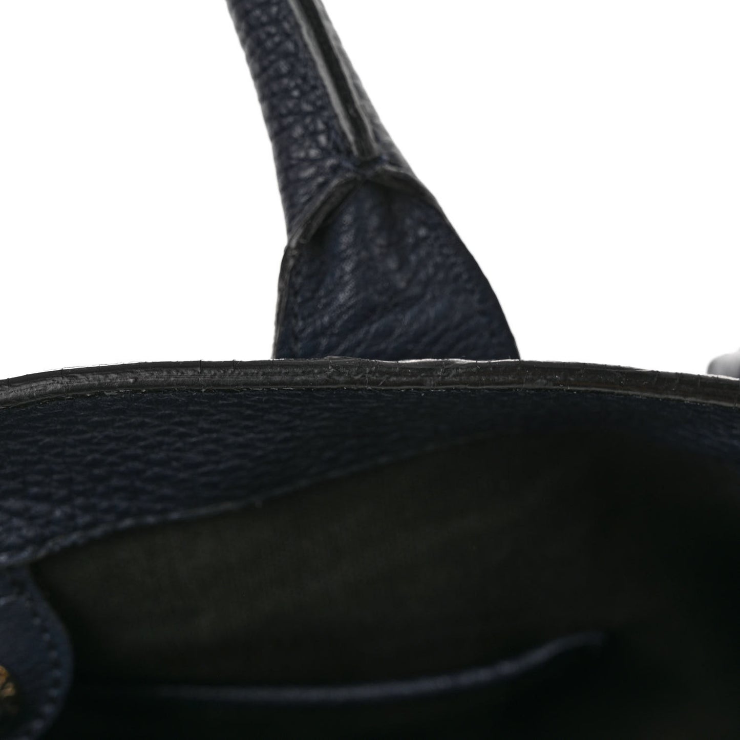 Grainy Calfskin House Check Medium Banner Tote Ink Blue