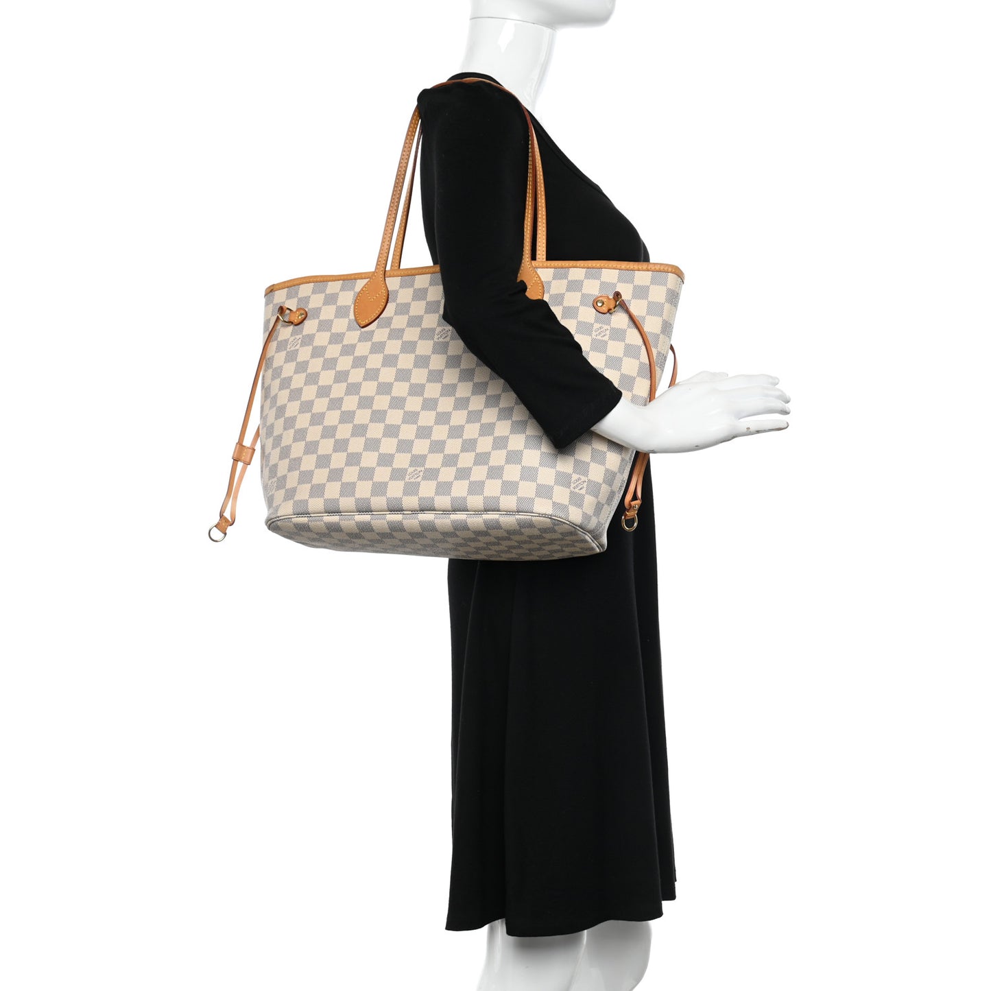Damier Azur Neo Neverfull MM Rose Ballerine