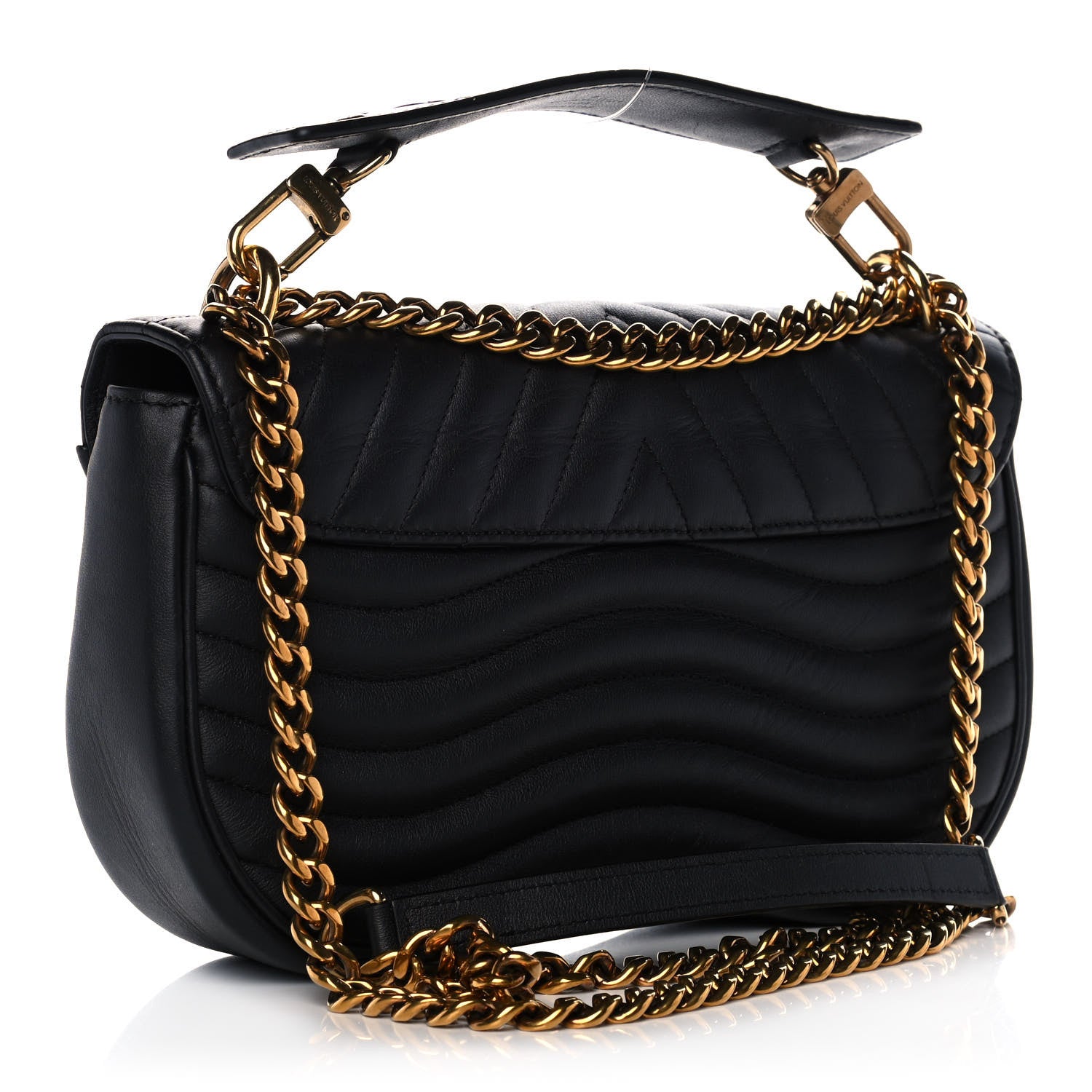 Louis Vuitton Calfskin New Wave Chain MM Black 3 of 14