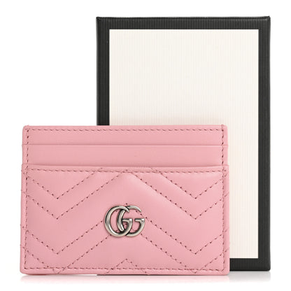 Gucci Calfskin Matelasse GG Marmont Card Holder Wild Rose 7 of 7