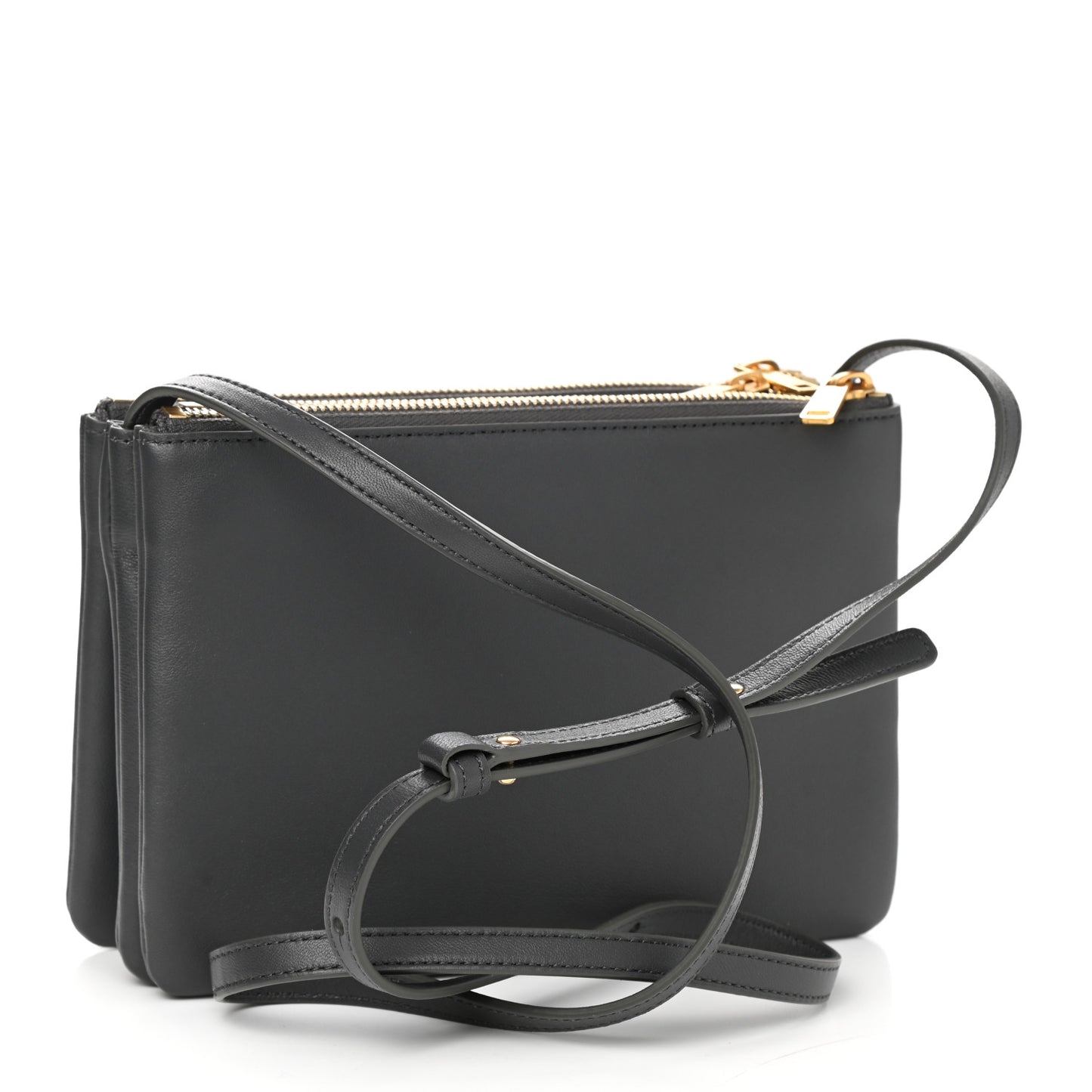 Lambskin Small Trio Crossbody Bag Medium Grey