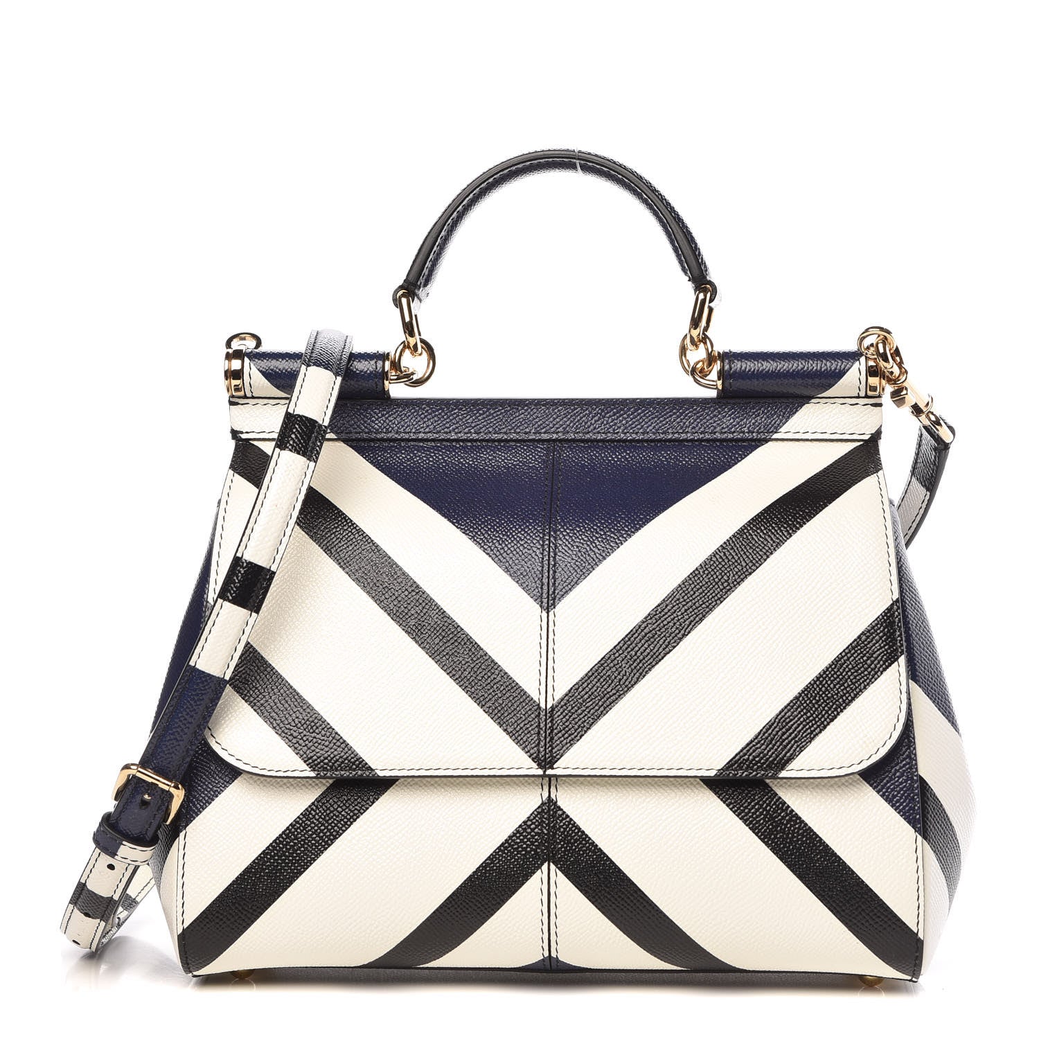 Dolce & Gabbana Dauphine Striped Medium Miss Sicily Satchel Multicolor 1 of 9
