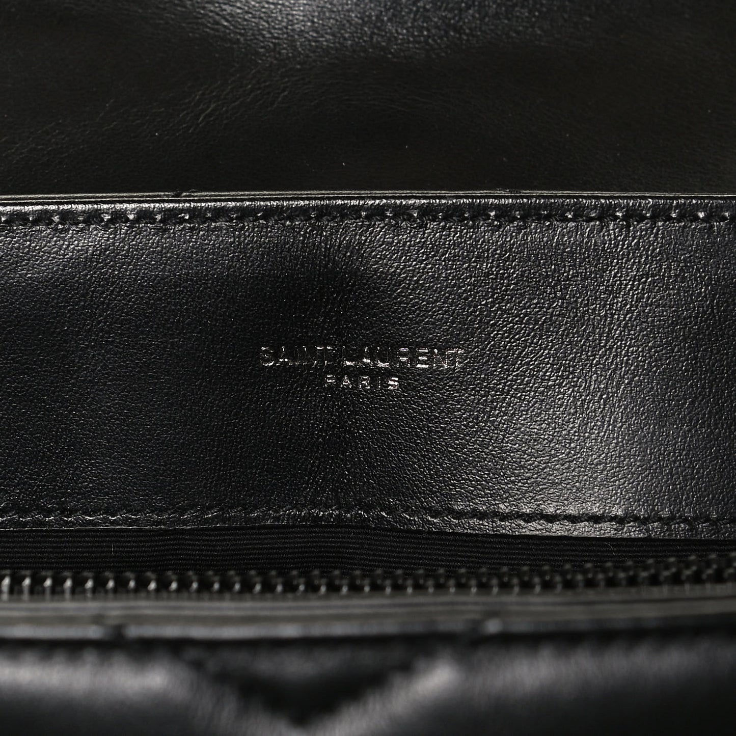 Calfskin Y Quilted Monogram Medium Loulou Chain Satchel Black