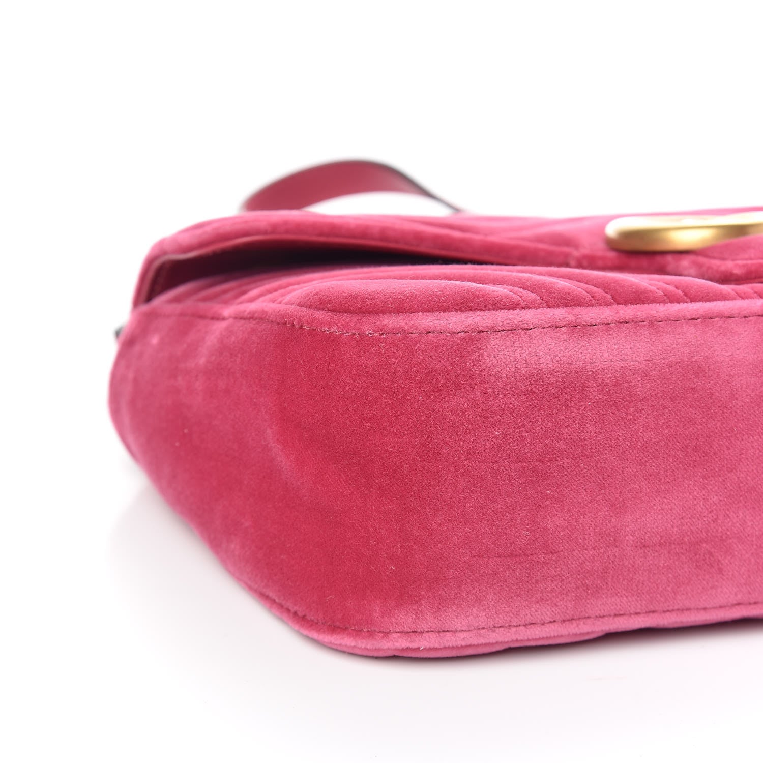 Gucci Velvet Matelasse Small GG Marmont Shoulder Bag Light Raspberry Rose 8 of 10