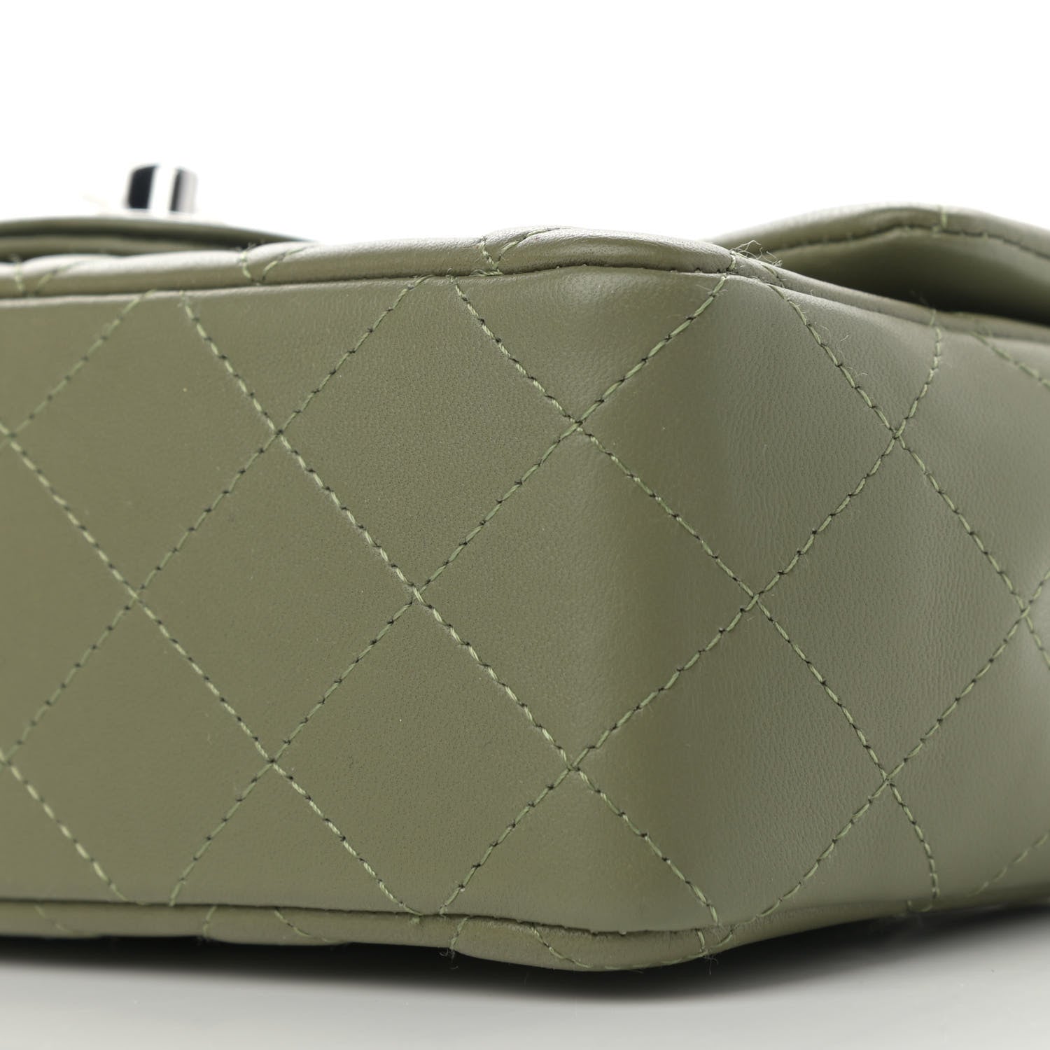 Chanel Lambskin Quilted Mini Rectangular Flap Green 9 of 10