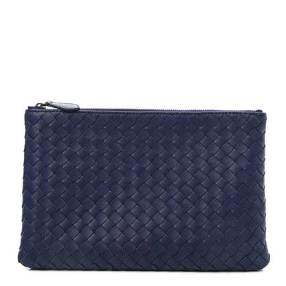 Bottega Veneta Nappa Intrecciato Medium Zip Pouch Atlantic 1 of 4
