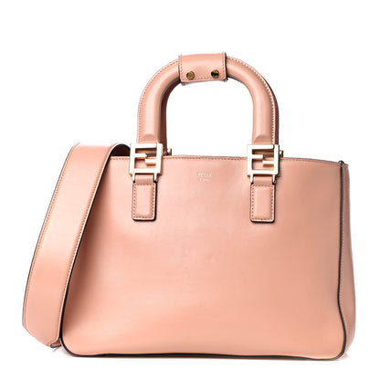 Fendi Vitello Glacier Small FF Tote Rosa Bourbon 1 of 13