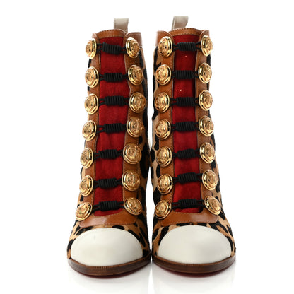Christian Louboutin Calf Hair Leopard Print Who Dances 85 Ankle Boots 36 Gold Fauve 2 of 11