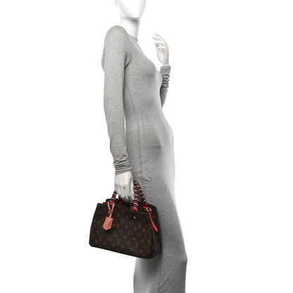 Louis Vuitton Monogram Braided Montaigne BB Coquelicot Creme Safran Peach 2 of 11