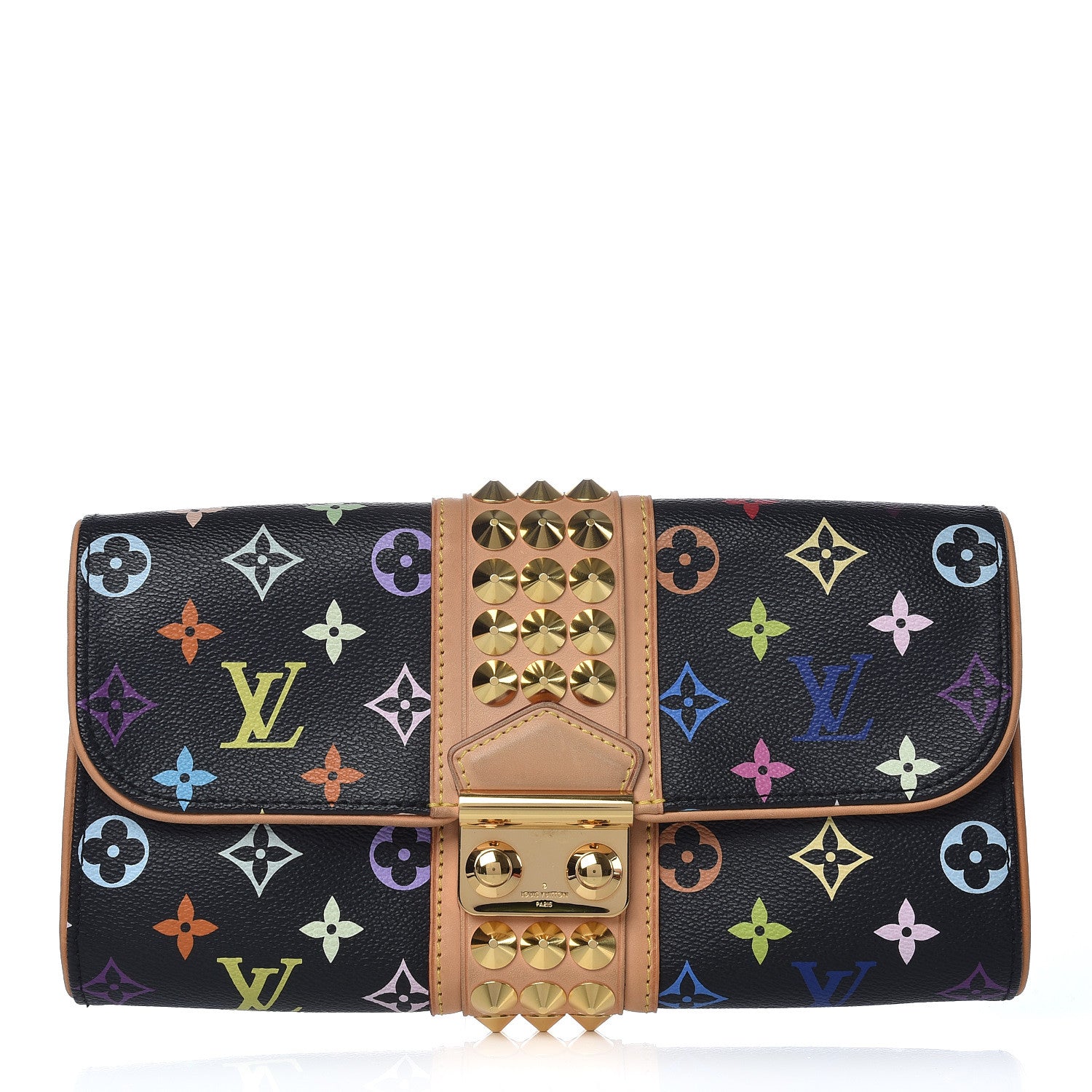 Louis Vuitton Monogram Multicolor Courtney Clutch Black 1 of 10