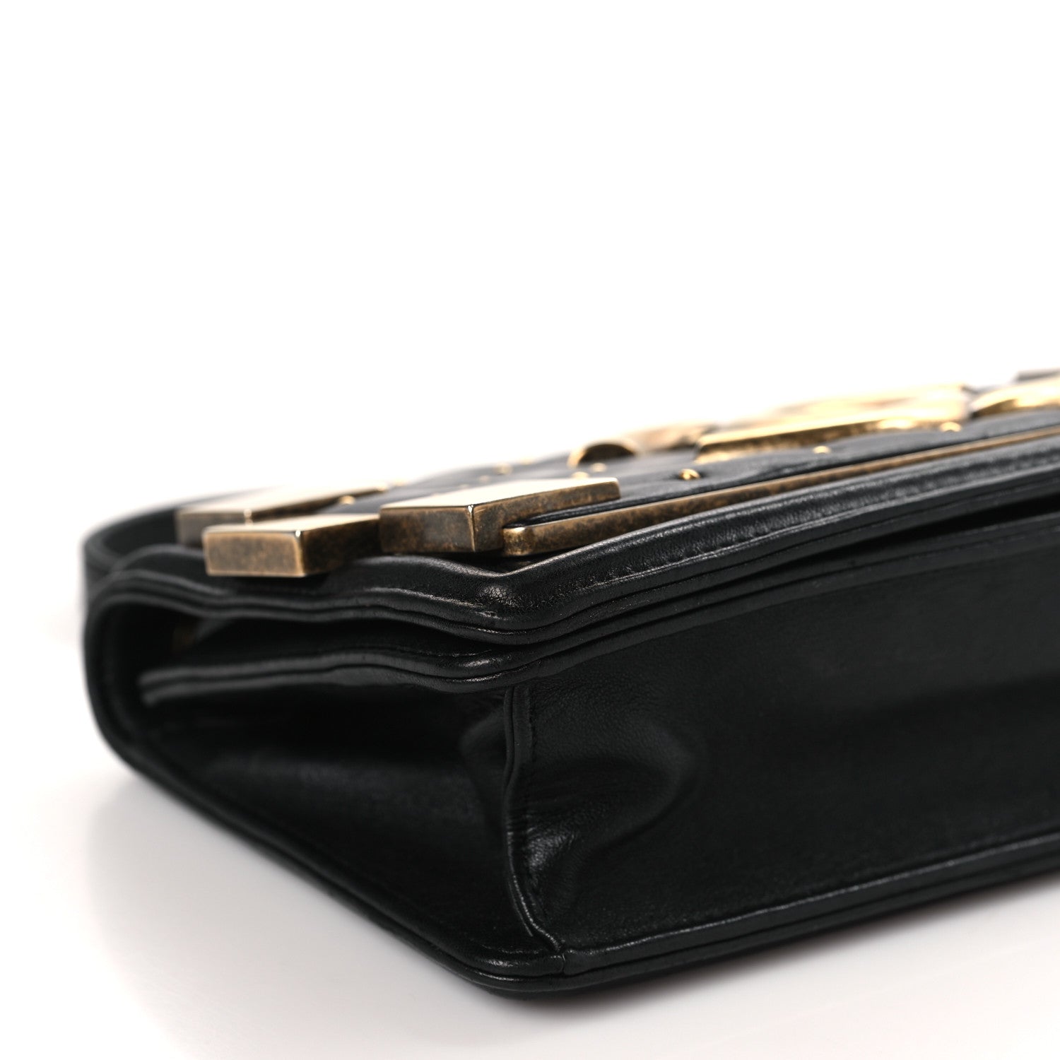 Chanel Lambskin Quilted Horizontal Boy Brick Studded Flap Black 8 of 9