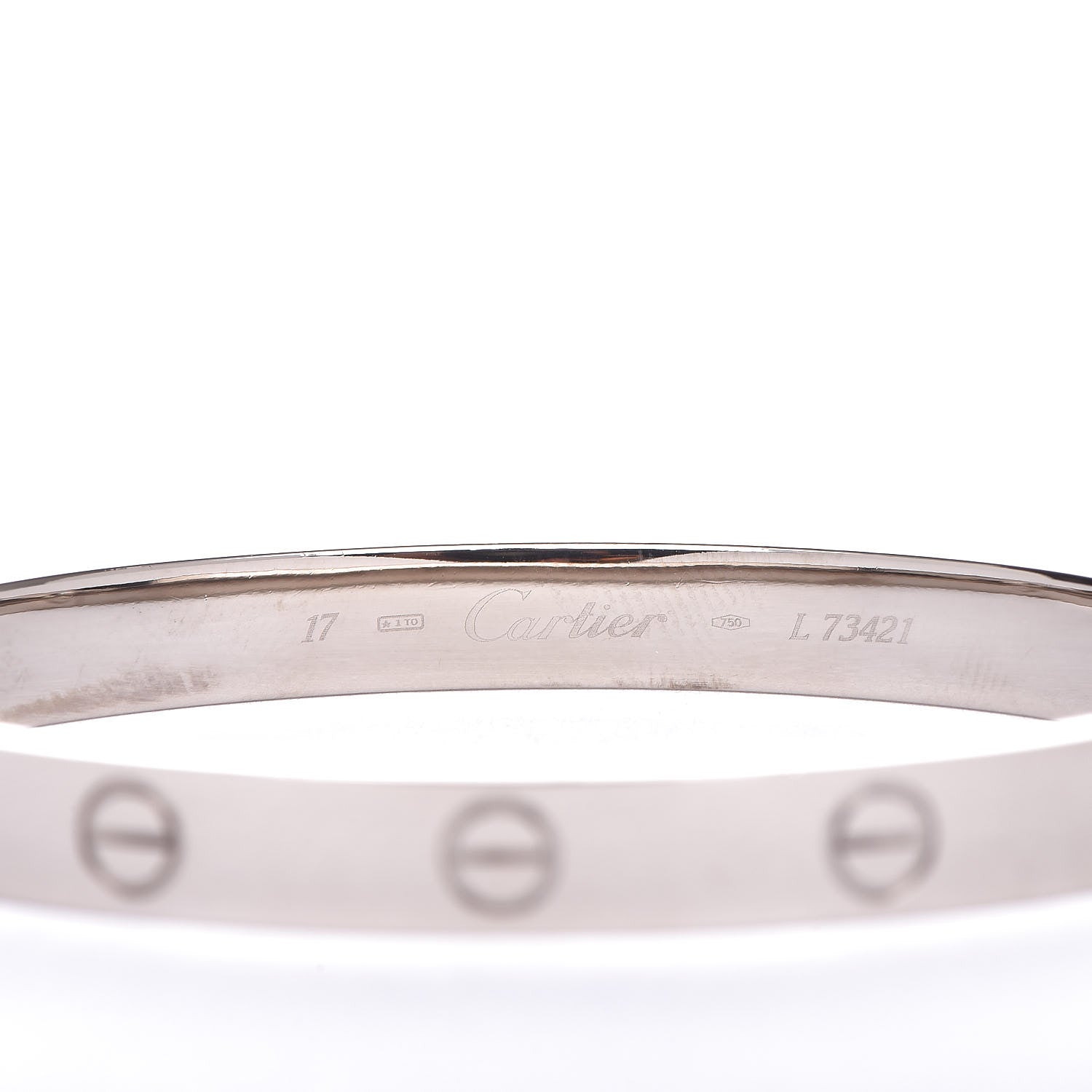 Cartier 18K White Gold LOVE Bracelet 17 4 of 9