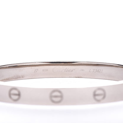 Cartier 18K White Gold LOVE Bracelet 17 4 of 9