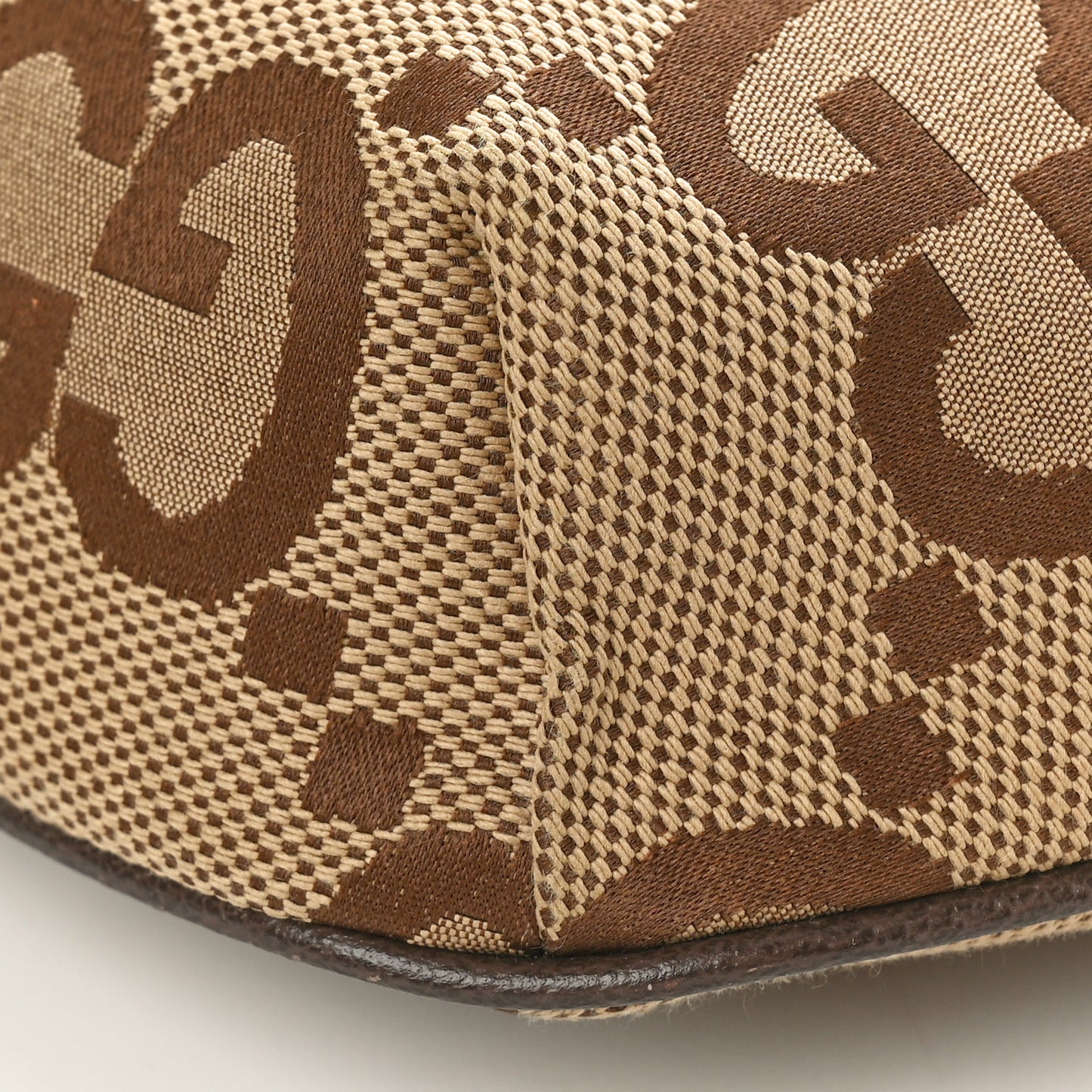Monogram Jumbo GG Textured Dollar Calfskin Web Belt Bag Camel Ebony New Acero