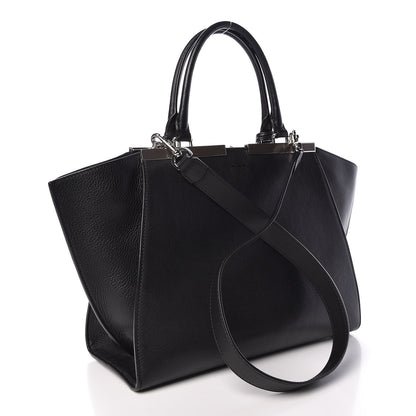 Fendi Vitello Dolce Petite 3jours Tote Black 4 of 10