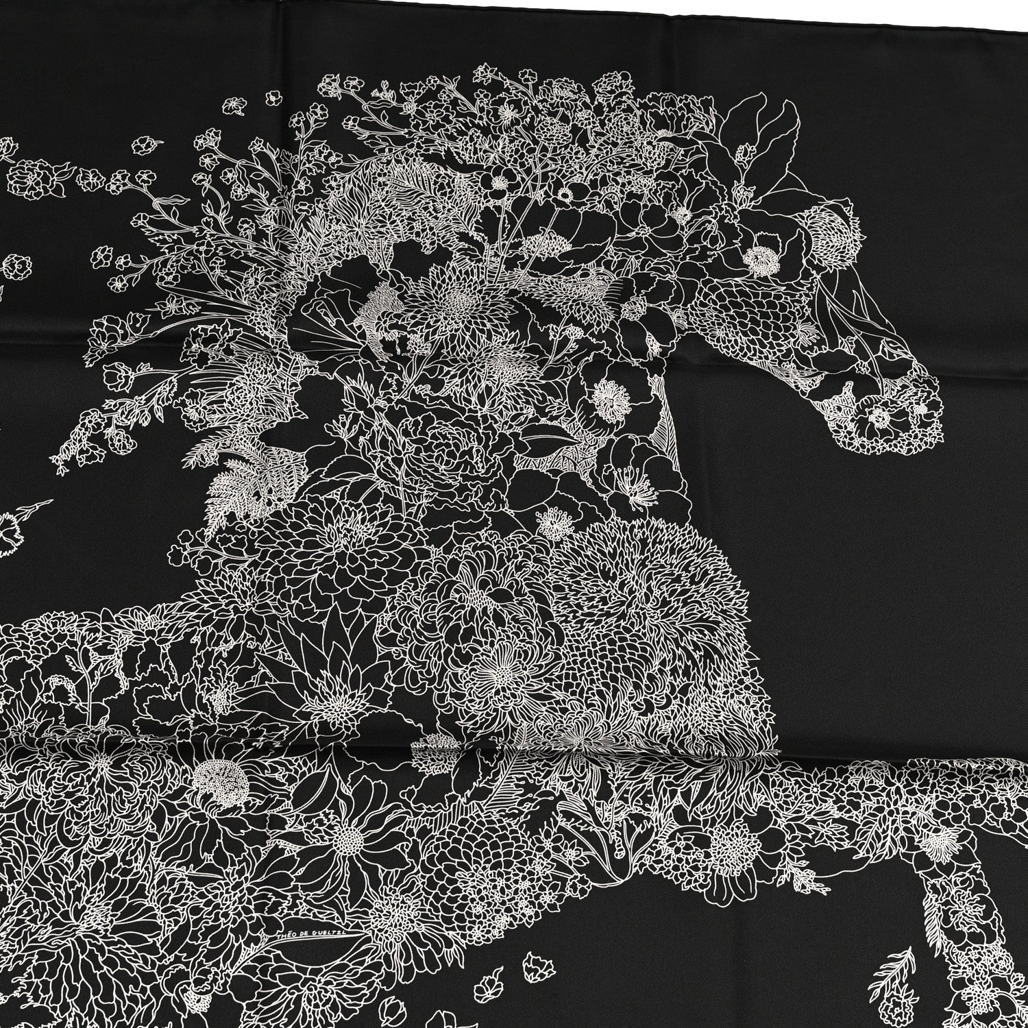 Hermes Silk Robe Legere Scarf 90 Black White 7 of 8