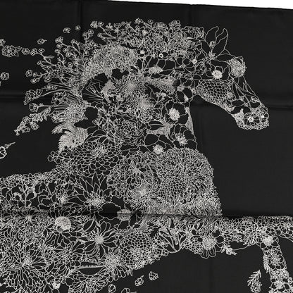 Hermes Silk Robe Legere Scarf 90 Black White 7 of 8