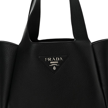 Prada Vitello Daino Soft Medium Dynamique Tote Black 7 of 12