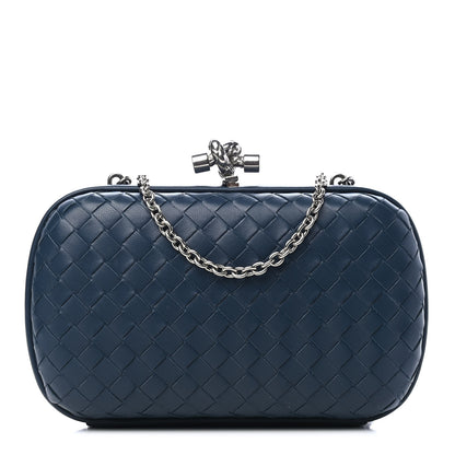 Bottega Veneta Nappa Intrecciato Chain Knot Clutch Denim 1 of 8