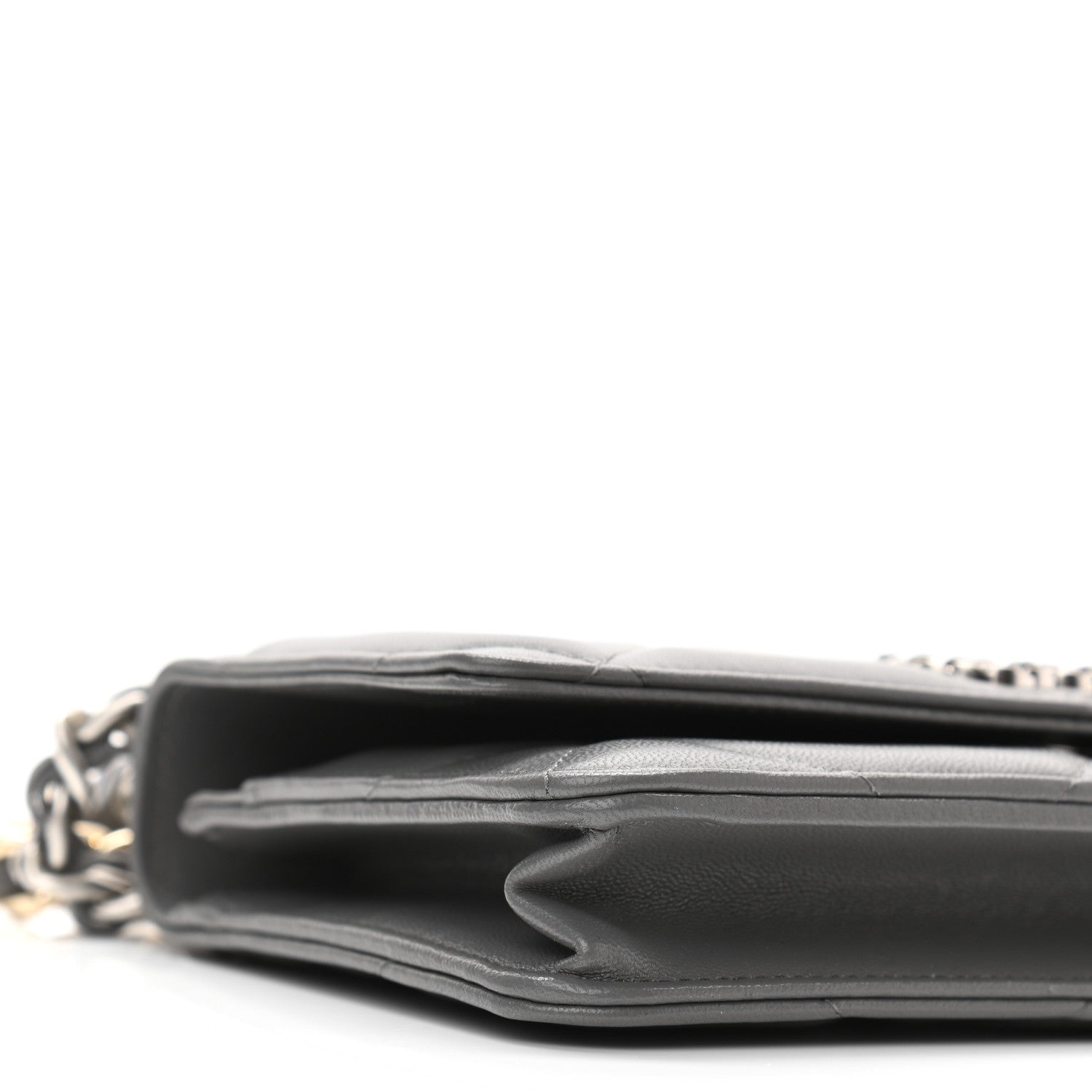 Chanel Lambskin Quilted Chanel 19 Wallet On Chain WOC Dark Grey 10 of 12
